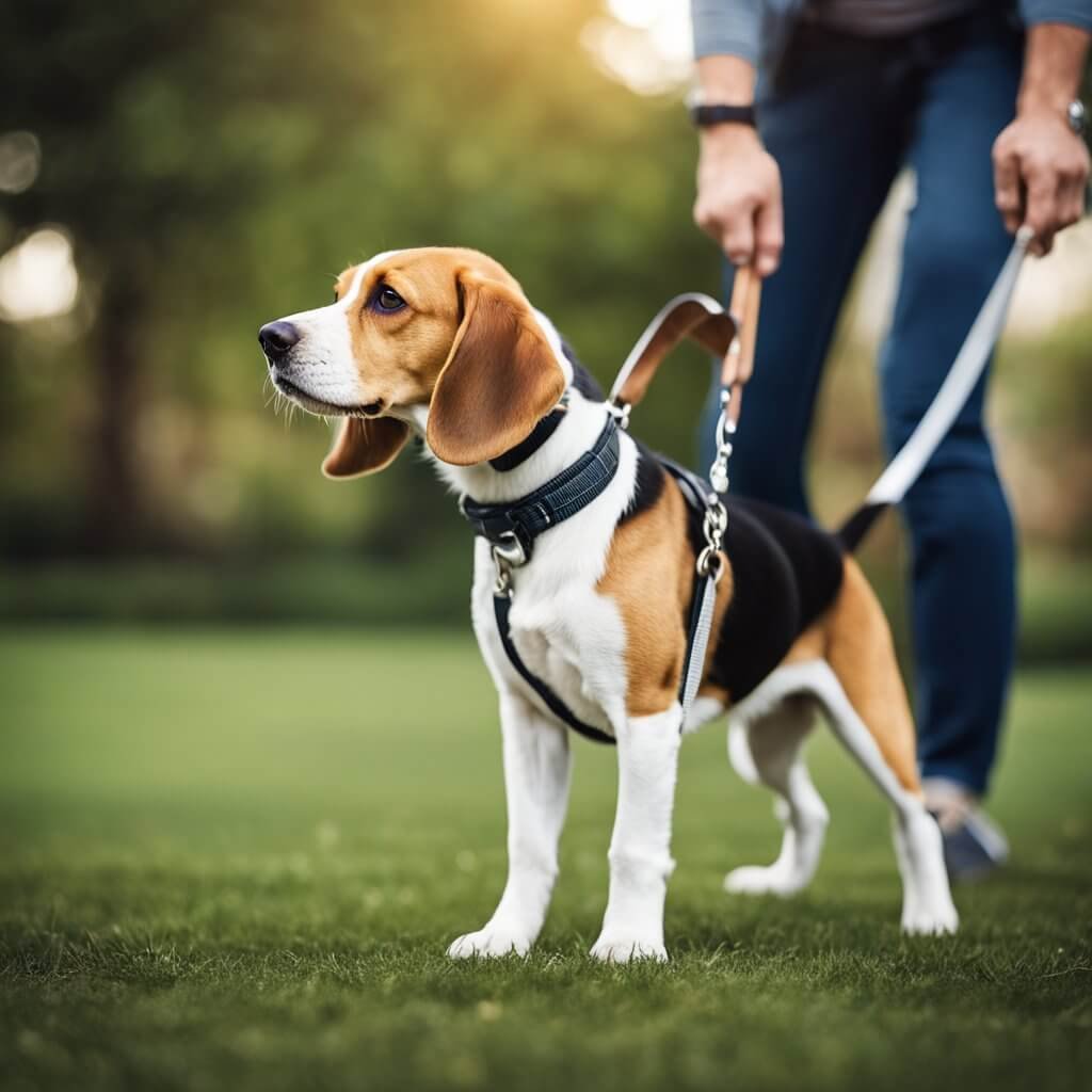 beagle leash training