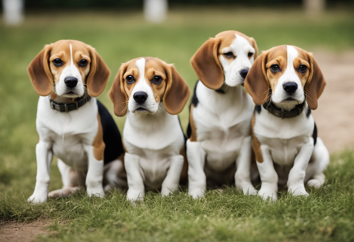 Beagles socialize and exhibit adult behaviors at around 1-2 years old, showing independence and maturity in their interactions with other dogs