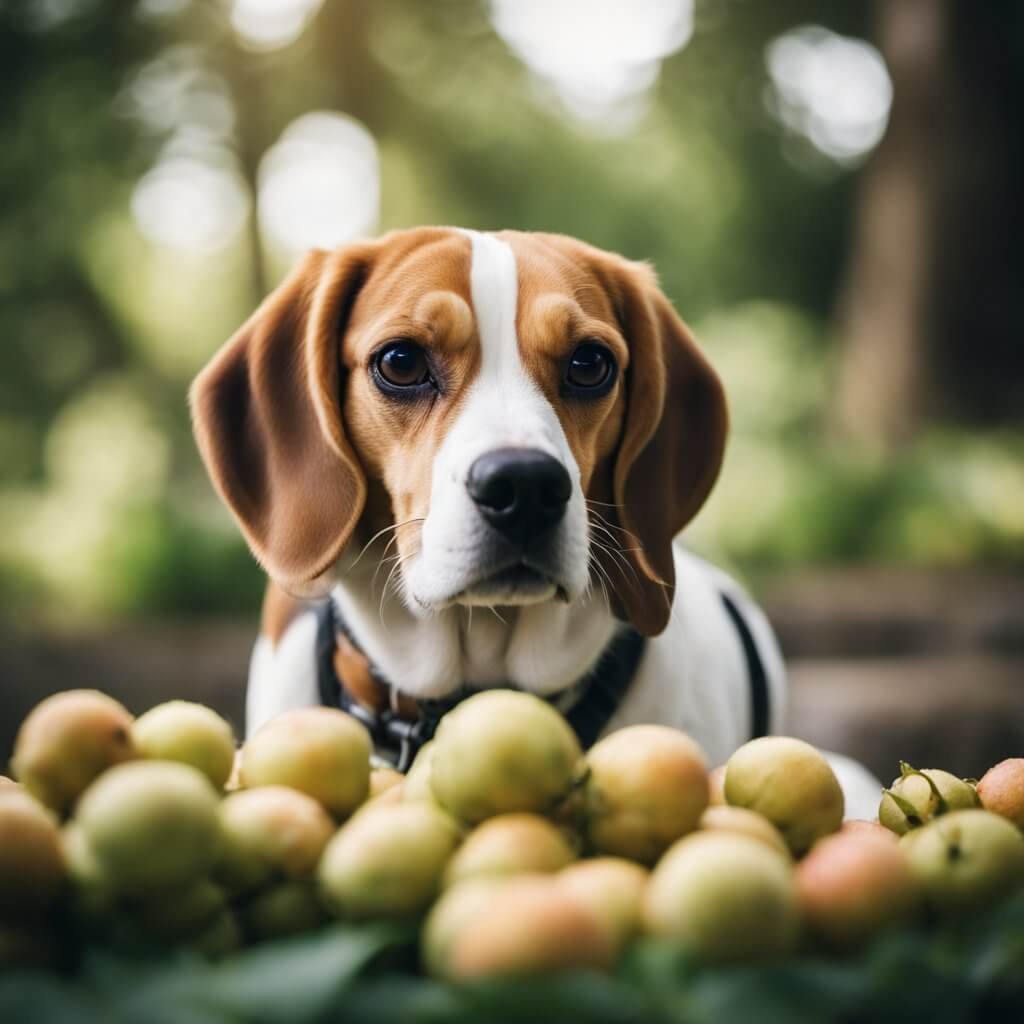 Beagle didn't react well to the lychees